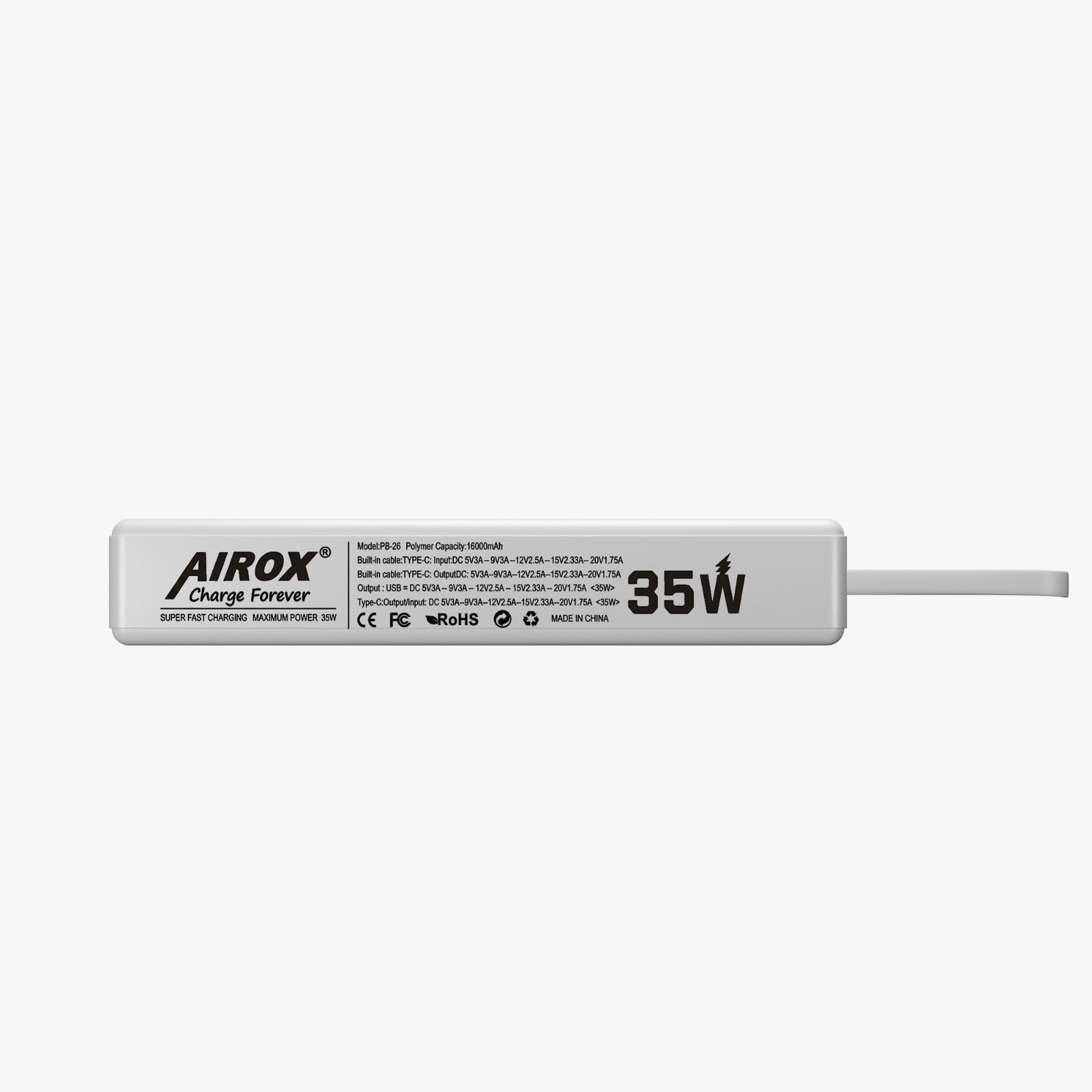 PB26 Fast Charge Powerbank 18k-mAh Airox.pk
