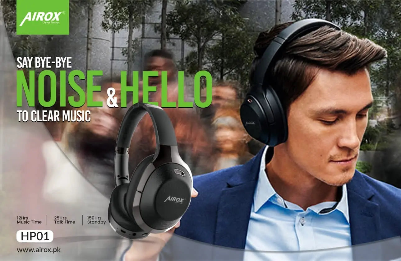 "Bluetooth Headphones with Price - Airox HP-1 Solo Wireless Stereo Headphones" - Airox.pk