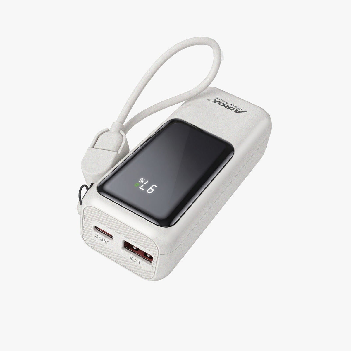 Airox PB-23 10000mAh Power Bank with Built-in Cable & LED Display – 22.5W Fast Charging Airox.pk