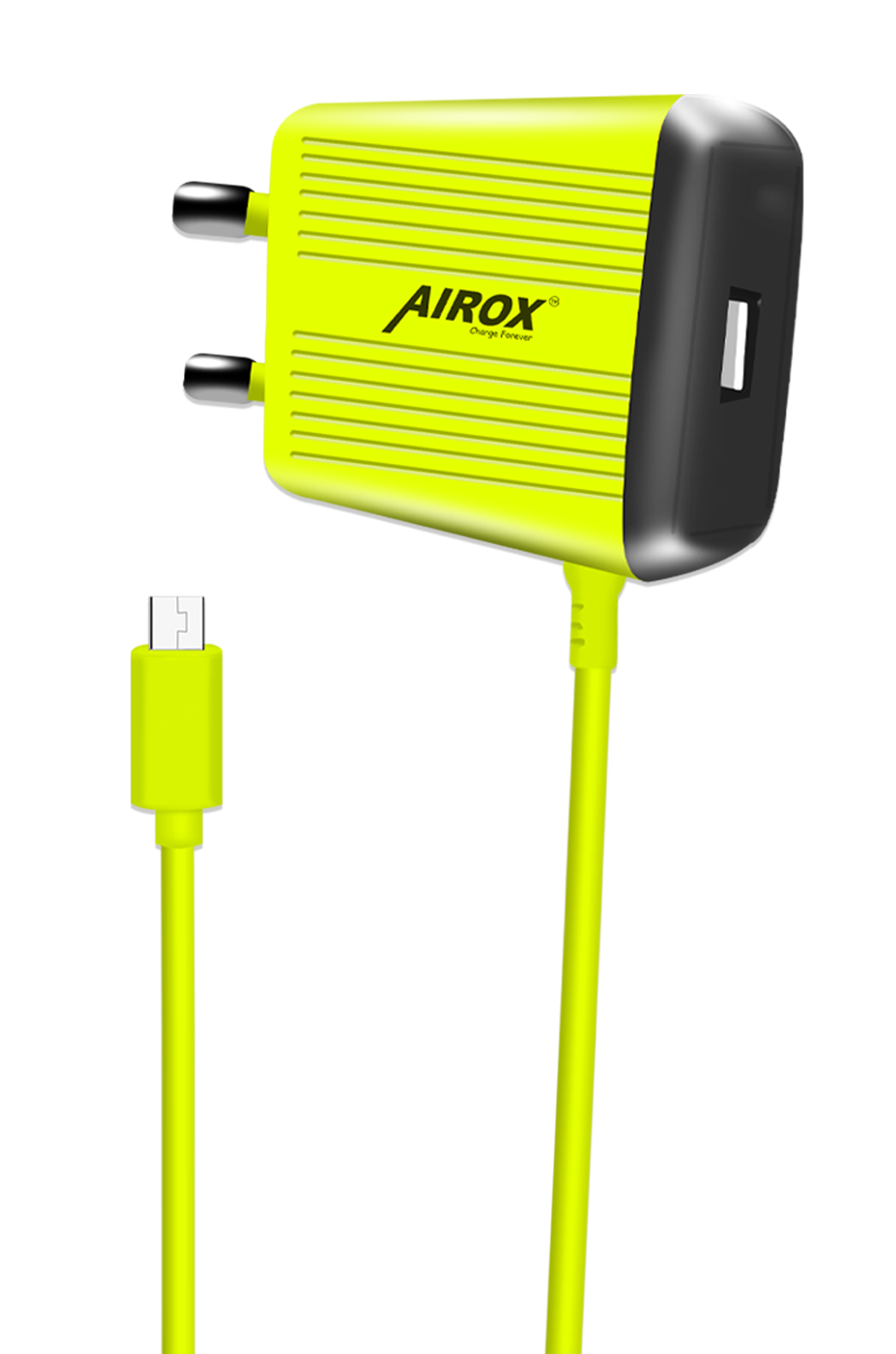 Airox CH007 Fast Charger - 1 USB Port + 1 V8 Cable | Smart Output for Efficient Charging Airox.pk