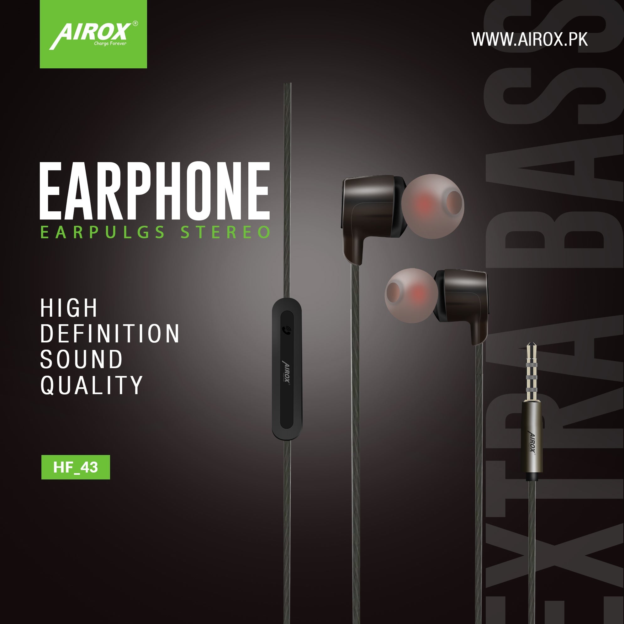 HF43 Pin Earphones - Affordable High-Quality Sound | Only 399 PKR Airox.pk