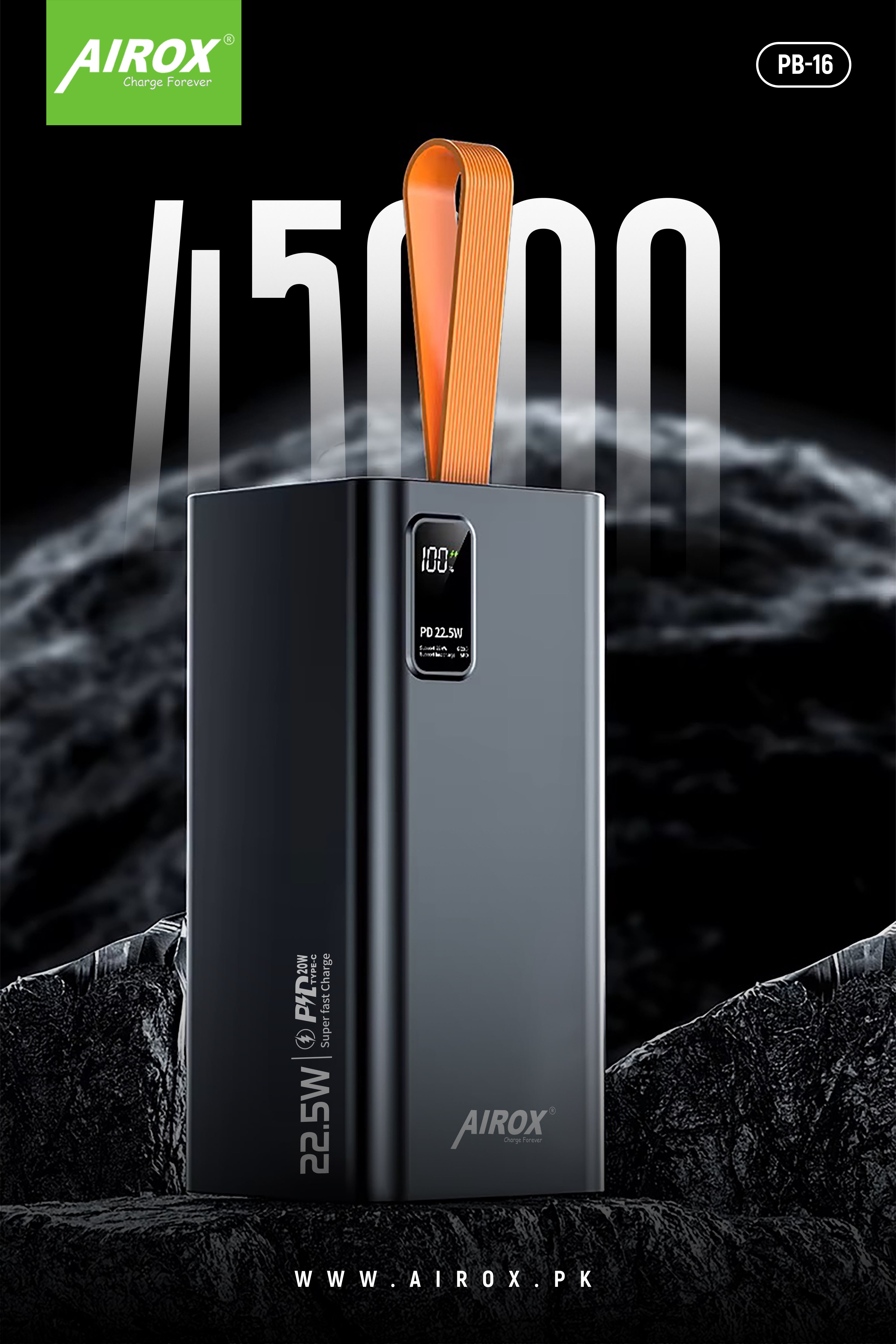 PB16 FAST POWERBANK 22.5W 45000MAH Airox.pk