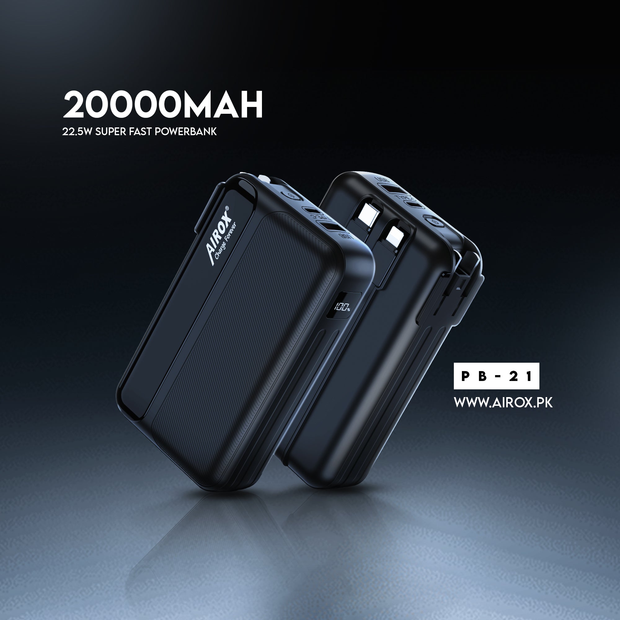 PB21 Fast 20000 mAh mini Powerbank Airox.pk