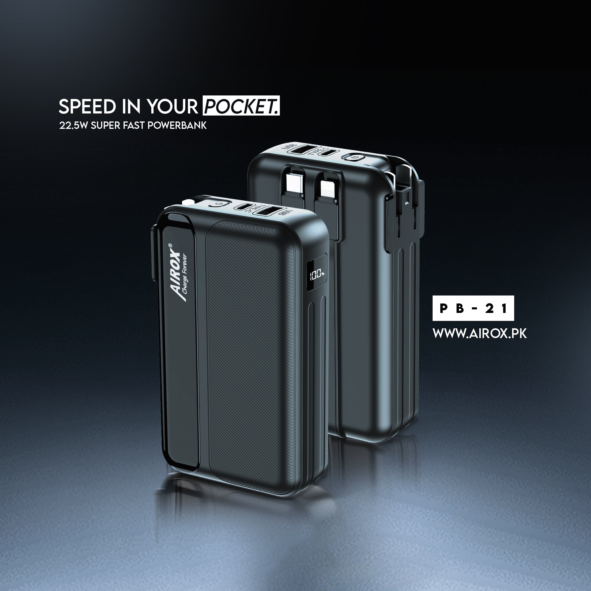PB21 Fast 20000 mAh mini Powerbank Airox.pk