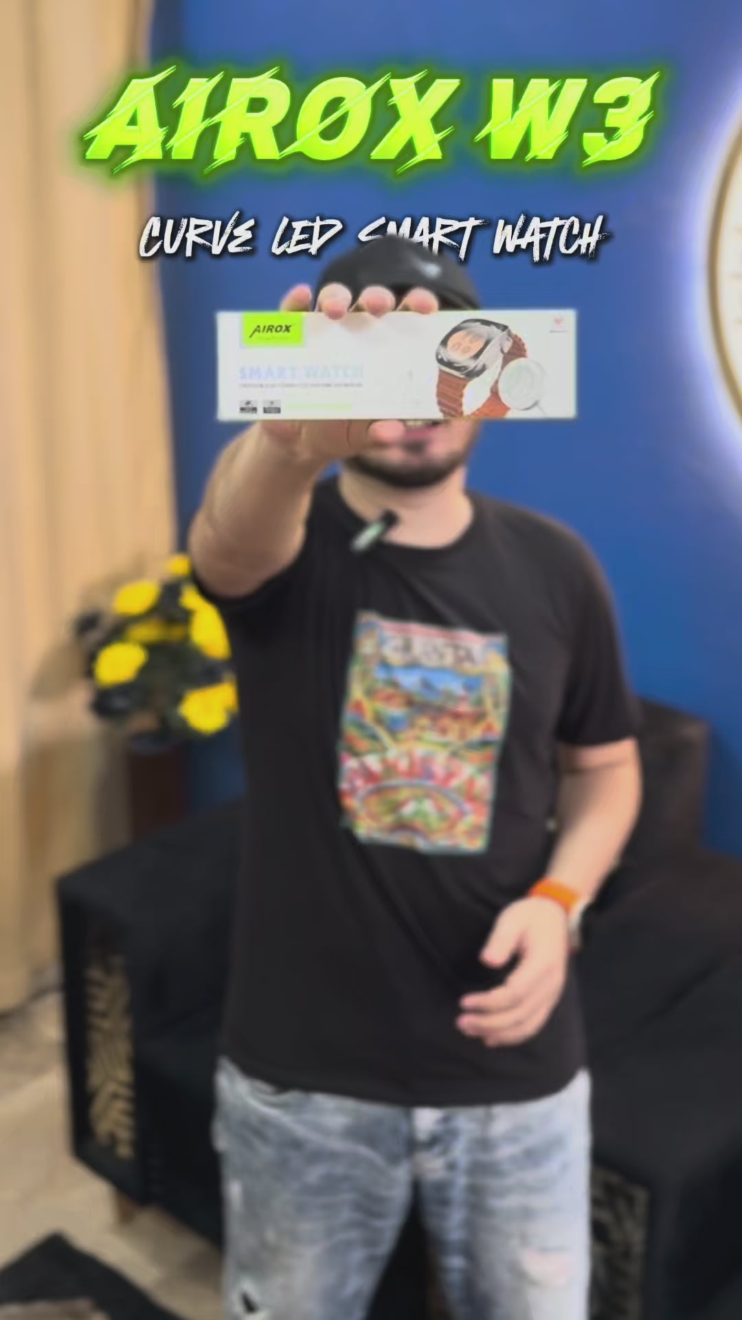 Load video: Airox W3 Curve LED Smart Watch Airox.pk