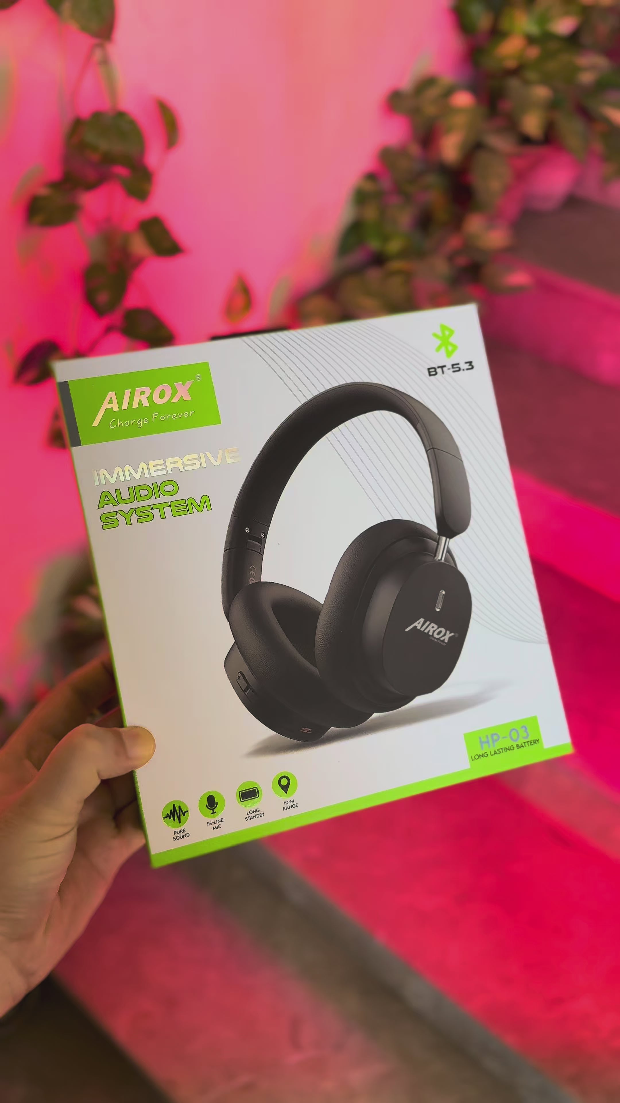 Load video: Airox HP03 Headphones - Immersive Sound, Comfortable Fit Airox.pk