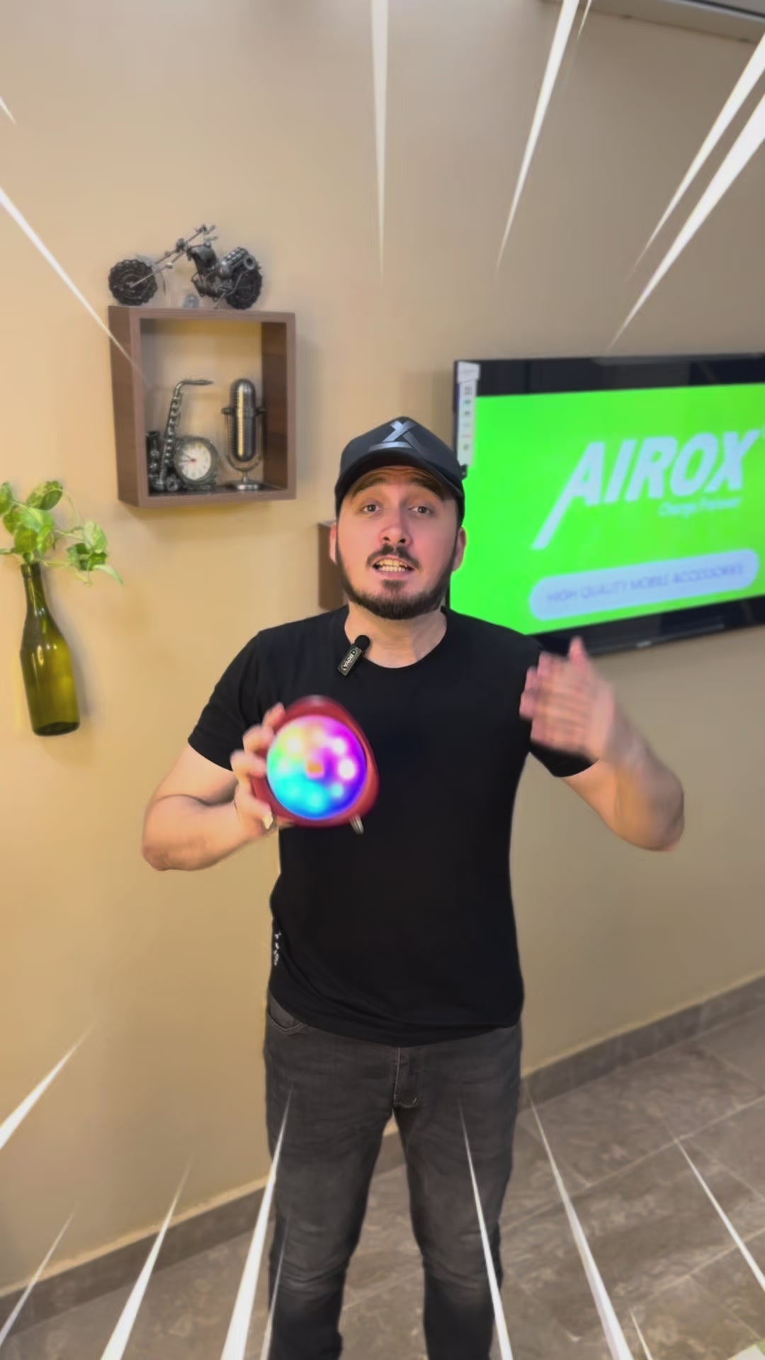 Load video: Airox SP07 RGB Super Bass Wireless Speaker Airox.pk