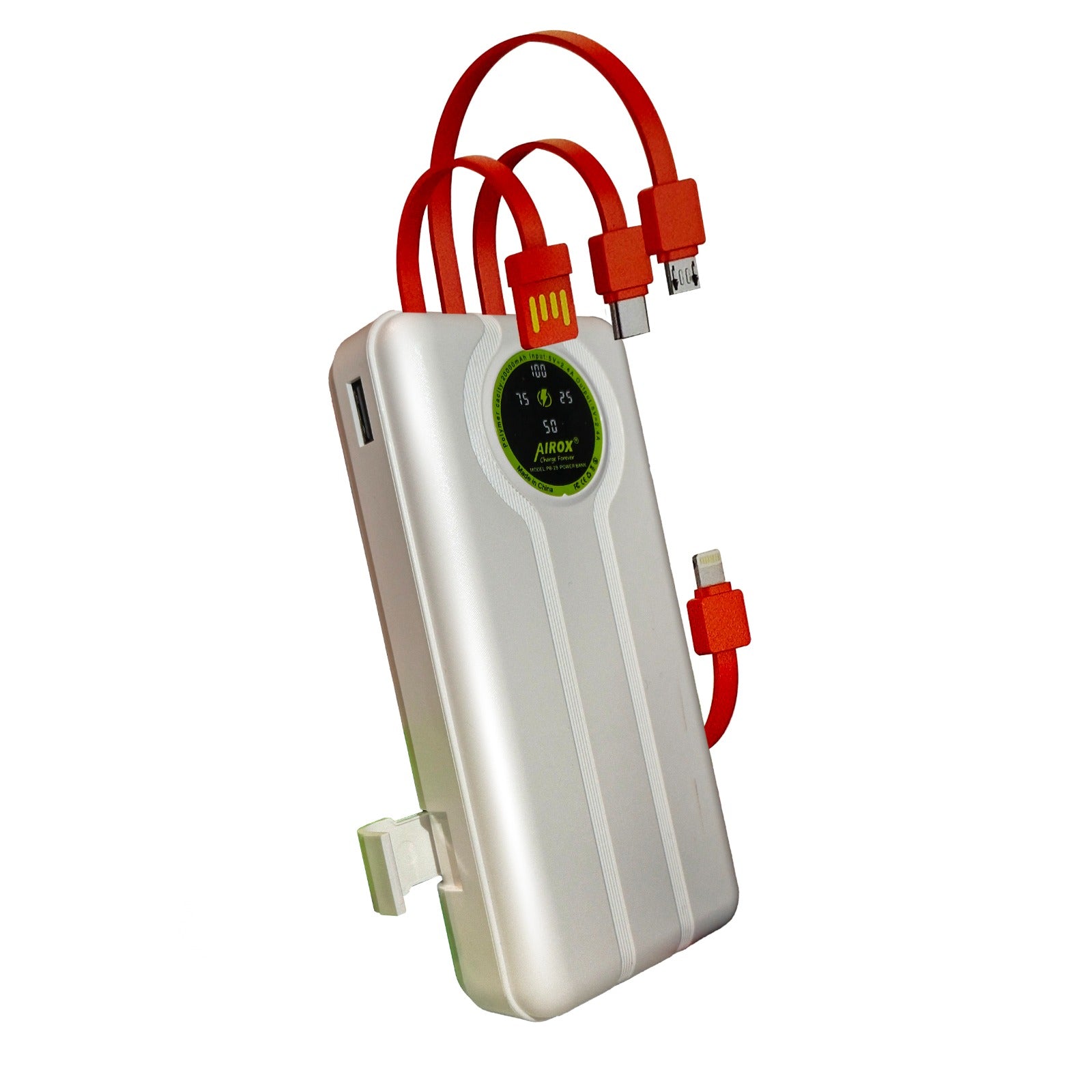 Airox PB28 Powerbank - 20,000mAh with Built-in 4 Cables (12W Fast Charge)